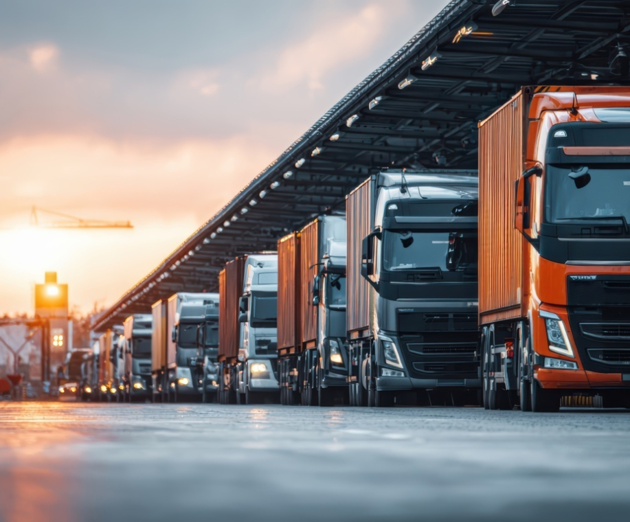 commercial-trucks-lined-up-logistics-hub-sunset (FILEminimizer)
